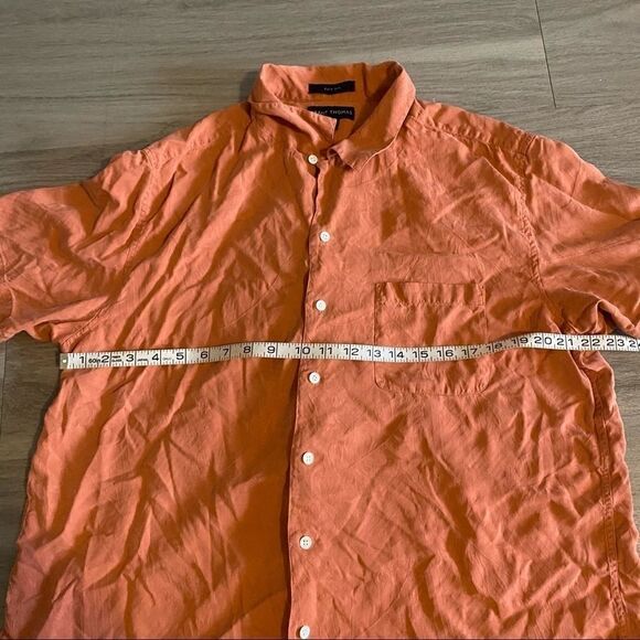 Grant Thomas, pure silk, light orange button down - Picture 6 of 7